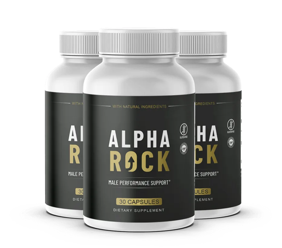 AlphaRock three-bottle supply, a 90-day supply of male performance support capsules